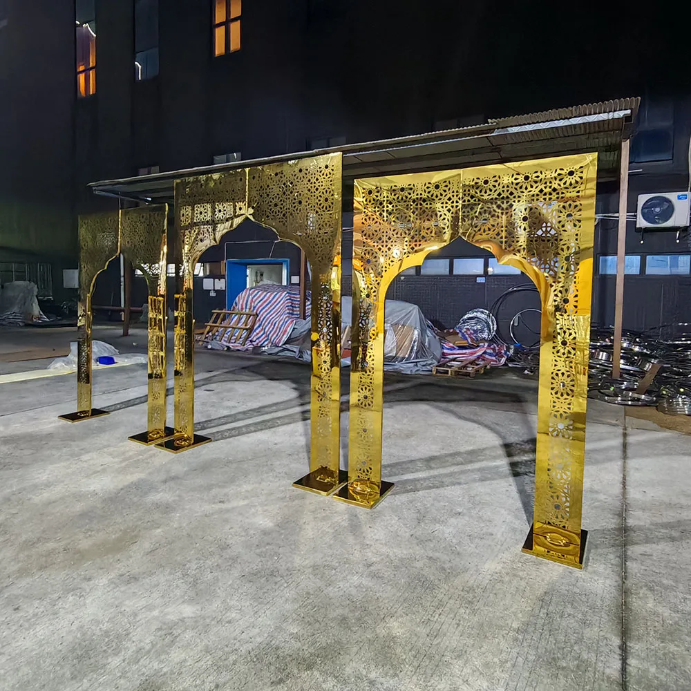 Outdoor Events Gold Stainless Steel Arch Door Backdrop for Wedding
Outdoor Events Gold Stainless Steel Arch Door Backdrop for Wedding