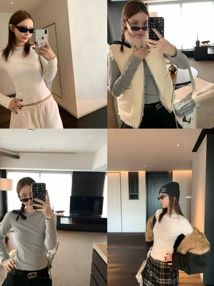 Теплая хлопковая футболка с круглым вырезом, длинным рукавом, облегающая, с мягким флисовым покрытием, приятная к телу, повседневная, с рюшами.
Теплая хлопковая футболка с круглым вырезом, длинным рукавом, облегающая, с мягким флисовым покрытием, приятная к телу, повседневная, с рюшами.