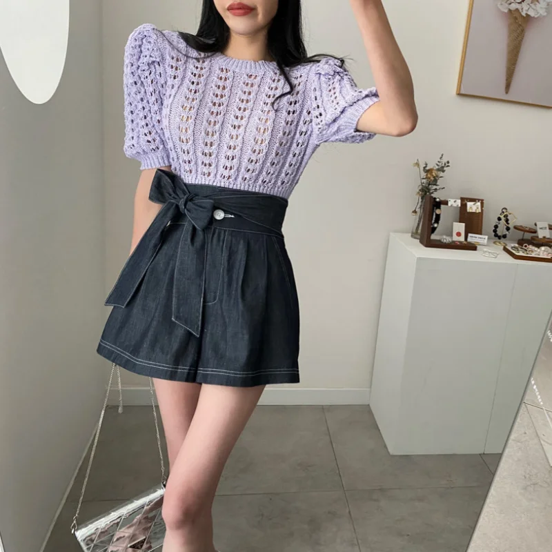 High Waist Knot Side Tied Wide Leg Short Jeans Women's Summer 2026 Fashion Casual Cotton Polyester Blend Shorts
High Waist Knot Side Tied Wide Leg Short Jeans Women's Summer 2026 Fashion Casual Cotton Polyester Blend Shorts