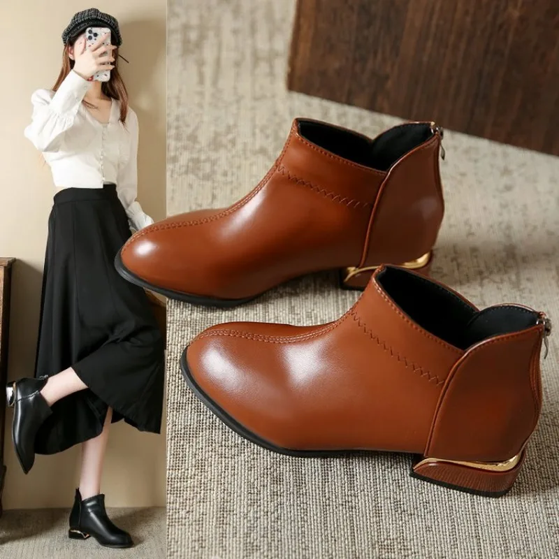 Autumn Winter New Boots Female Side Ankle Boots Female Low Heel Low Tube Student College Style Female Women Shoes Women Boots 
Autumn Winter New Boots Female Side Ankle Boots Female Low Heel Low Tube Student College Style Female Women Shoes Women Boots