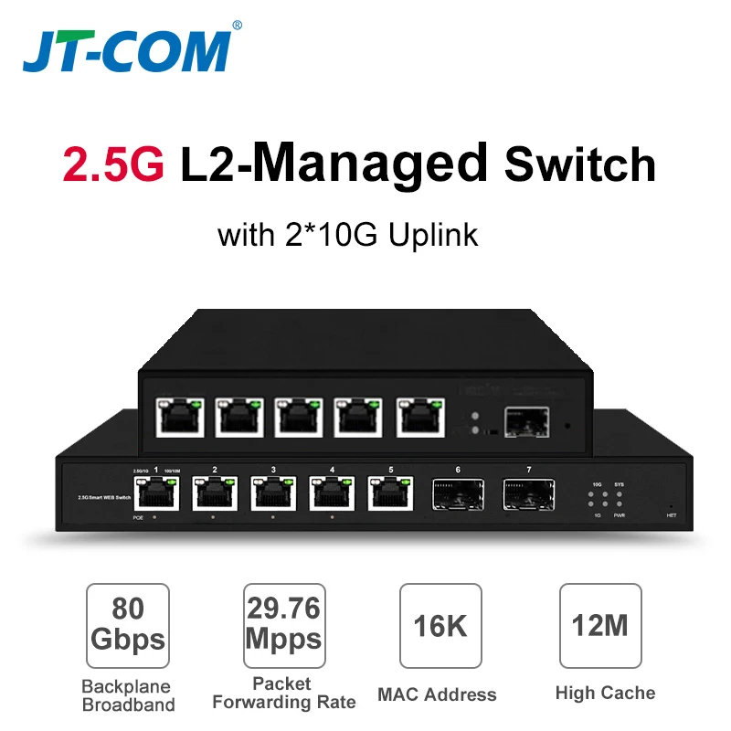 5/8 Port L2 Web Managed 2.5Gps Switch Smart Web 2500Mbps with 2*10G Uplink SFP+ L2 Managed Switch
5/8 Port L2 Web Managed 2.5Gps Switch Smart Web 2500Mbps with 2*10G Uplink SFP+ L2 Managed Switch
