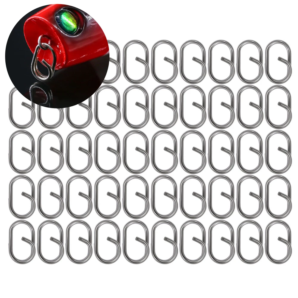 50pcs Stainless Steel Round Snap Clip Split Rings Loop Fishing Lures Swivel Snap Sea Fishing Gear Tackle Bait Connectors
50pcs Stainless Steel Round Snap Clip Split Rings Loop Fishing Lures Swivel Snap Sea Fishing Gear Tackle Bait Connectors