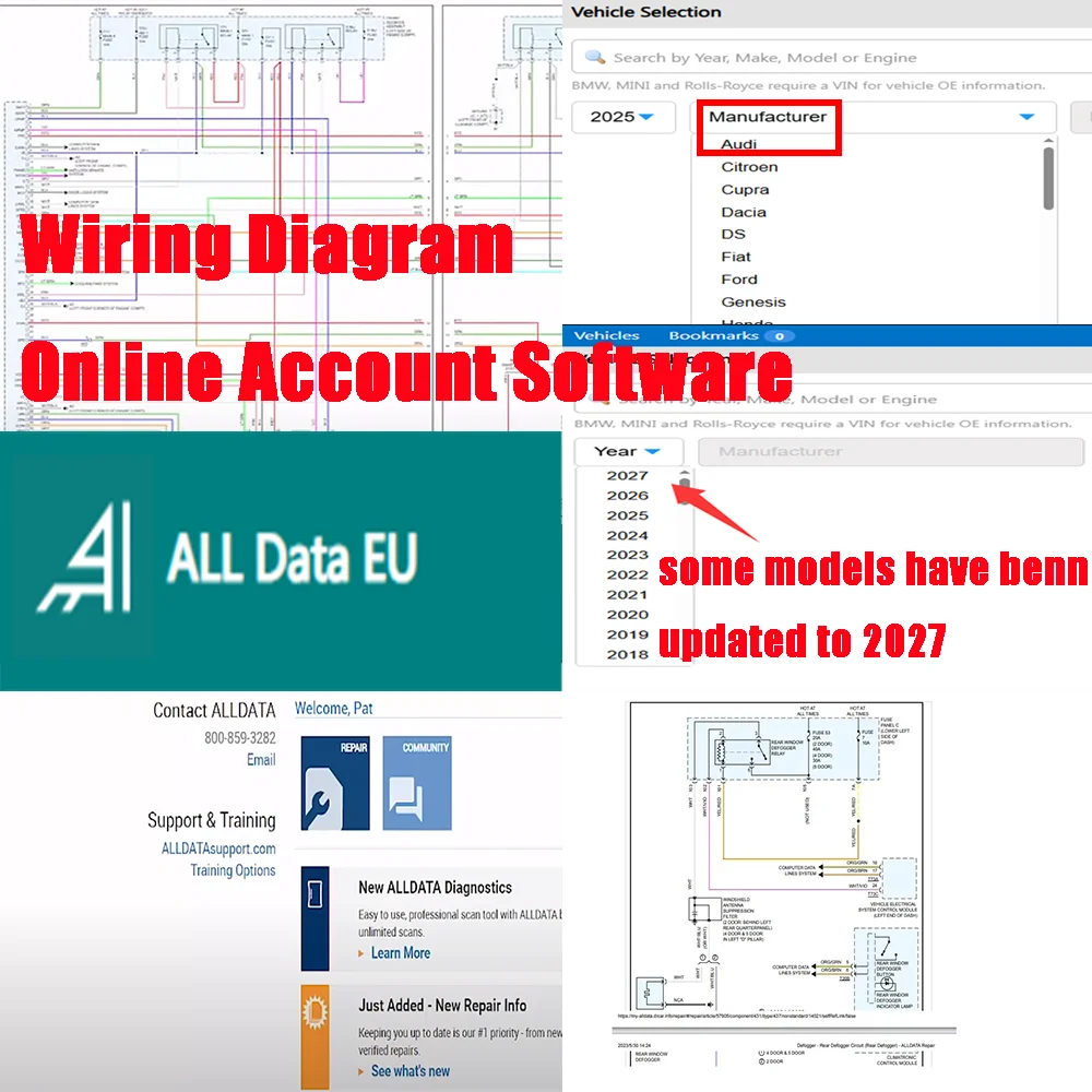 2026 Newest Full Version Online Account Software for Alldata Car Data Auto Wiring Diagram Support Mobile/PC Login
2026 Newest Full Version Online Account Software for Alldata Car Data Auto Wiring Diagram Support Mobile/PC Login
