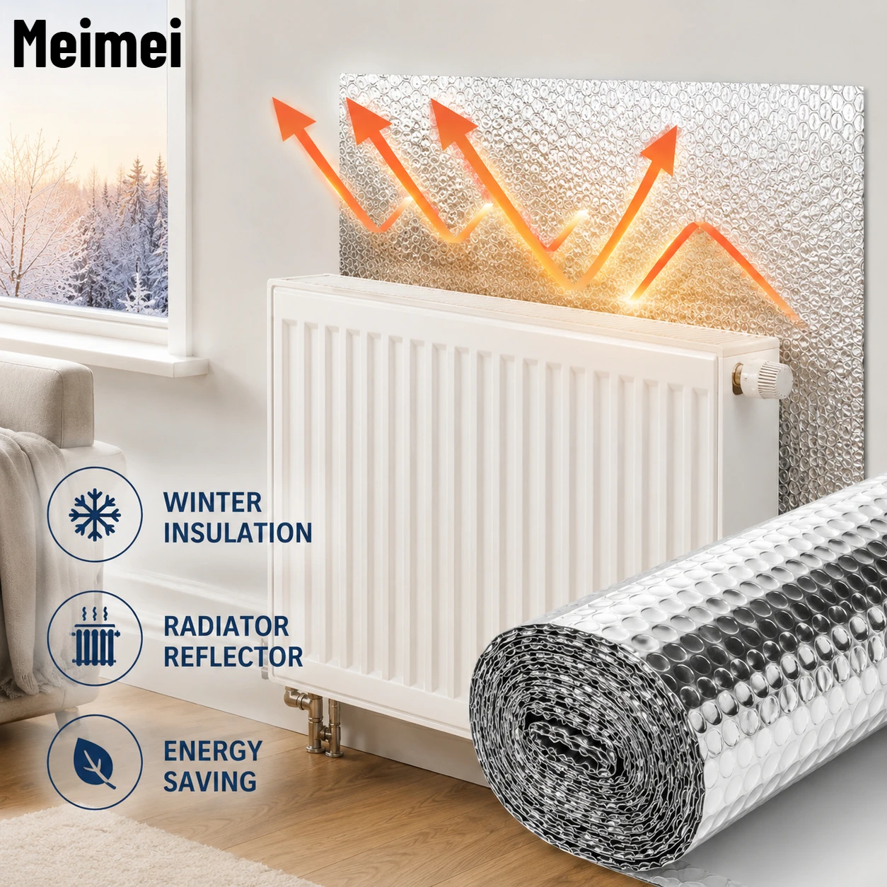 Reflective Aluminum Foil Bubble Insulation Window Sash Radiator Insulation Film Waterproof and Energy-saving Insulation
Reflective Aluminum Foil Bubble Insulation Window Sash Radiator Insulation Film Waterproof and Energy-saving Insulation