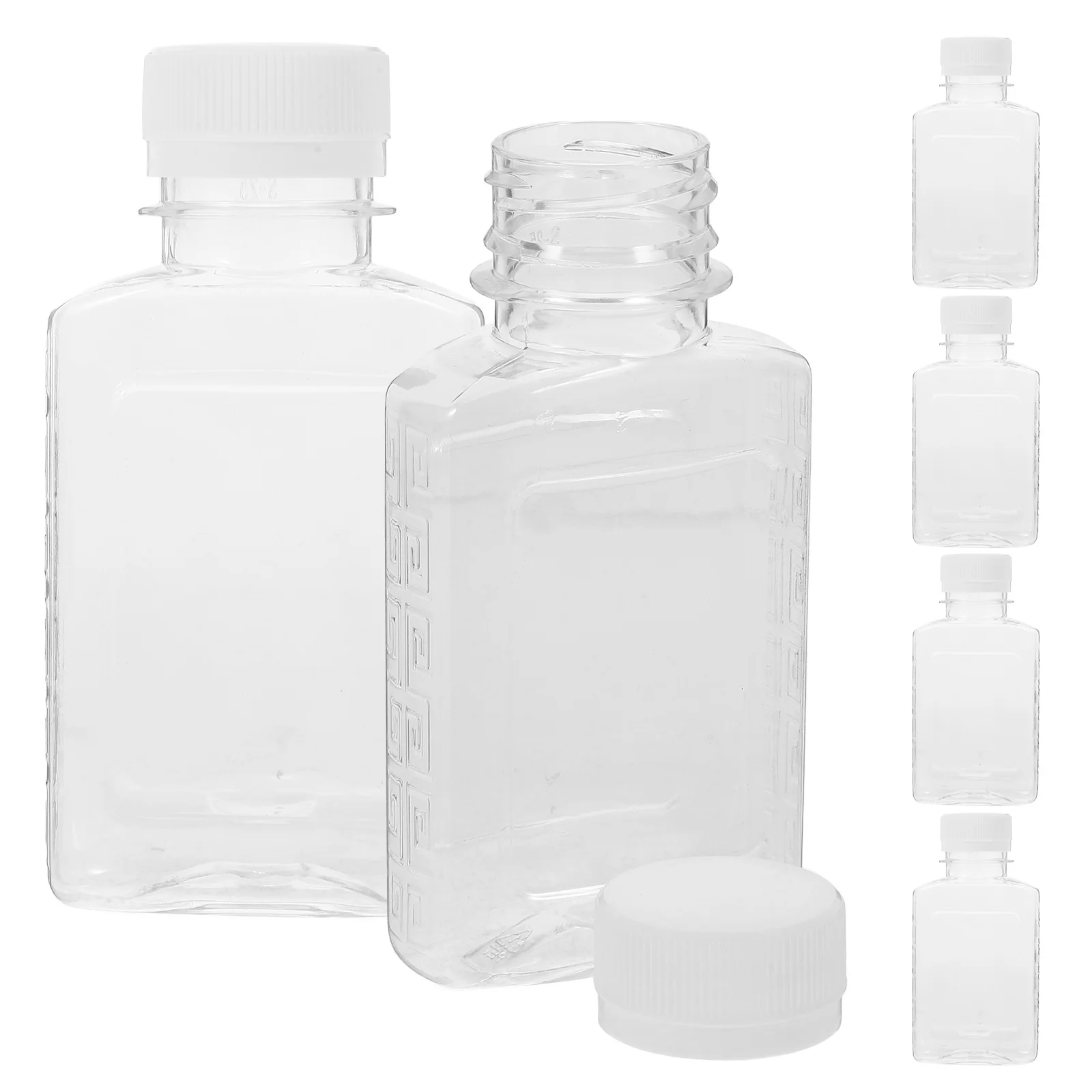 6pcs Plastic Bottle Square Clear 100ml Flask Jug Container Portable Juice Water Empty Beverage Beer Milk Storage
6pcs Plastic Bottle Square Clear 100ml Flask Jug Container Portable Juice Water Empty Beverage Beer Milk Storage