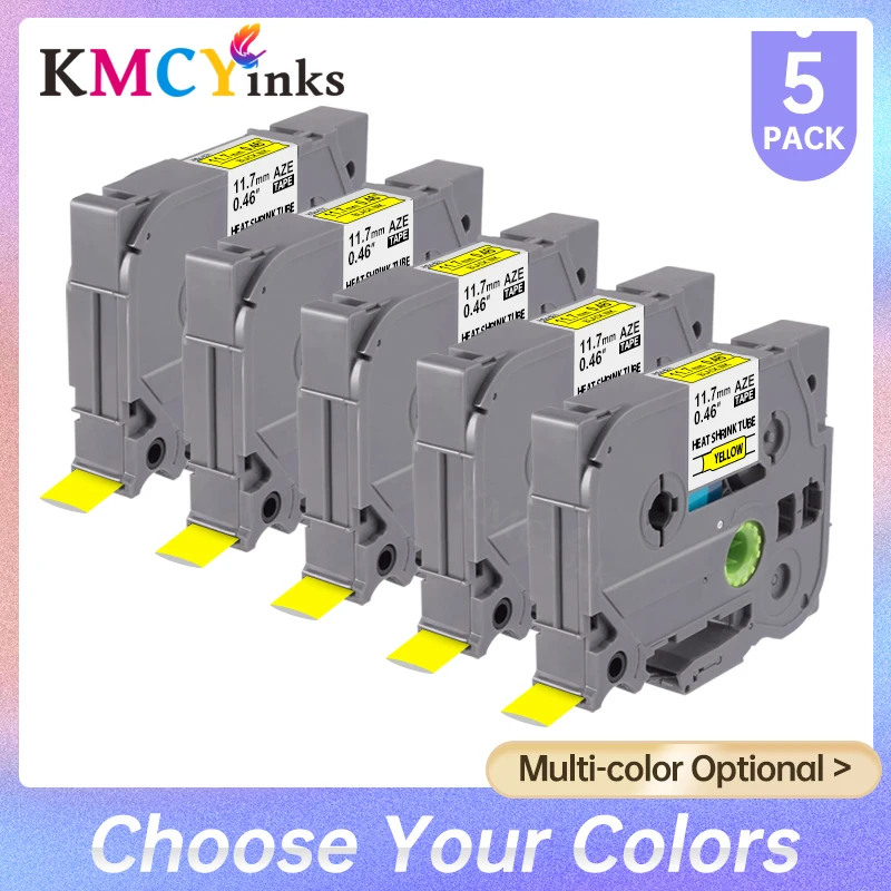 KMCYinks 5PK Black on Yellow Heat Shrink Tube Tape Replace HSE631 HSE 631 for Brother Label Maker P Touch PTH110 7600 E800W E550
KMCYinks 5PK Black on Yellow Heat Shrink Tube Tape Replace HSE631 HSE 631 for Brother Label Maker P Touch PTH110 7600 E800W E550