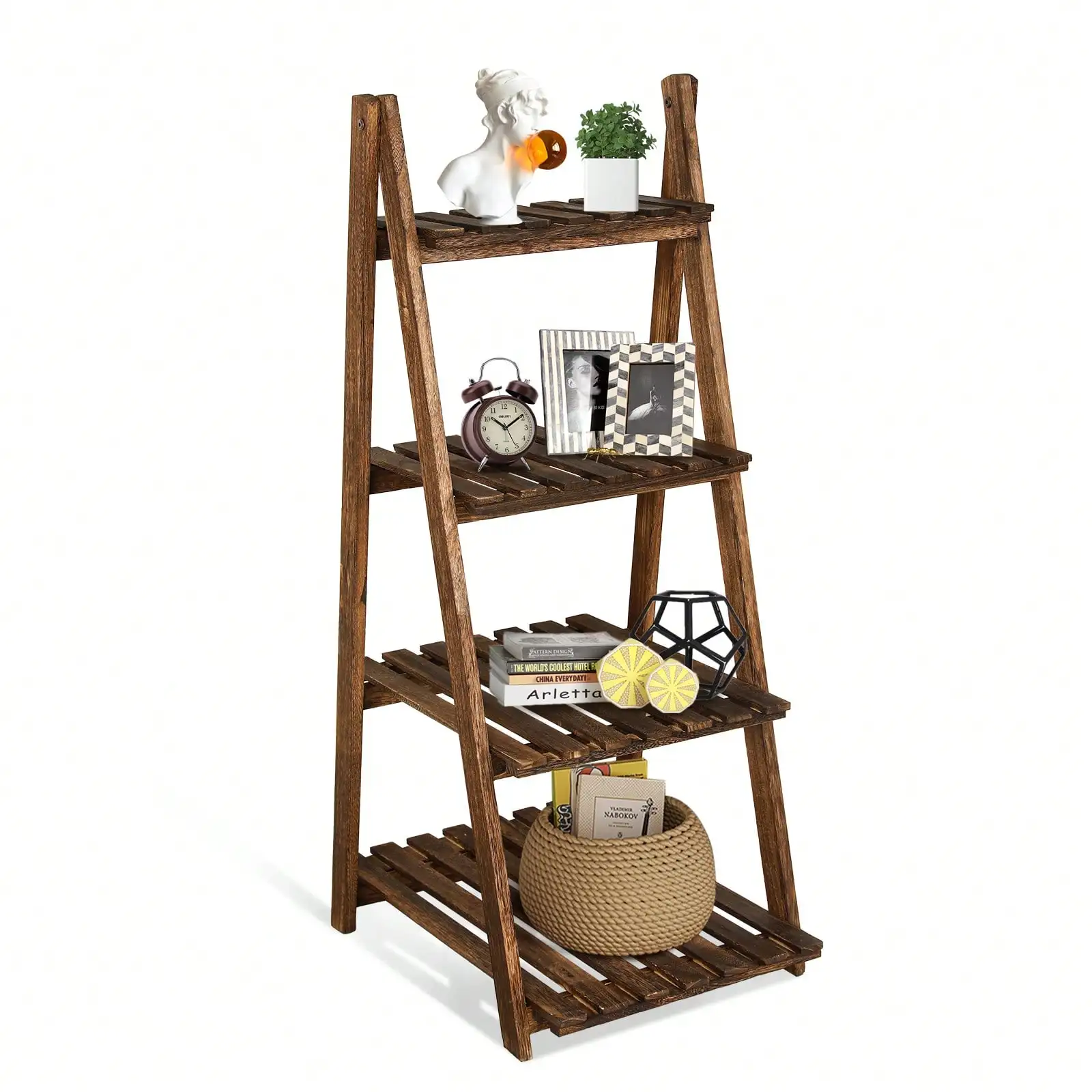 4-Tier Ladder Shelf, Wooden Plant Shelves, Ladder Bookshelf, Rustic Flower Display Rack, Wooden Display Shelves Plant Stand, Ind
4-Tier Ladder Shelf, Wooden Plant Shelves, Ladder Bookshelf, Rustic Flower Display Rack, Wooden Display Shelves Plant Stand, Ind