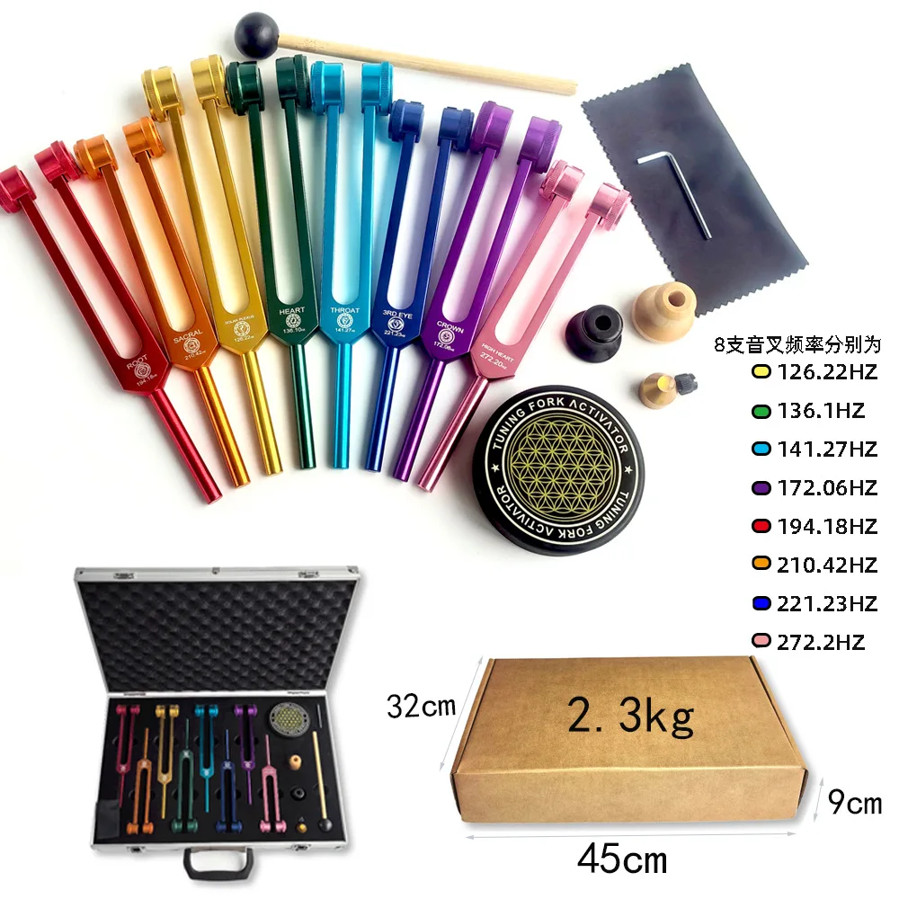 Eight Color Set Tuning Forks 126.22 136.1 141.27 172.06 194.18 Tuning Fork Activation Block
Eight Color Set Tuning Forks 126.22 136.1 141.27 172.06 194.18 Tuning Fork Activation Block