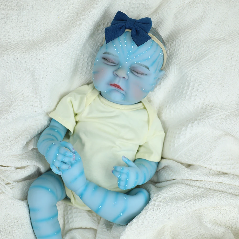18inch Reborn Baby Doll Peaches Avatar Sleeping Baby Doll Handmade 3D Blue Skin Multiple Layers Painting with Visible Veins
18inch Reborn Baby Doll Peaches Avatar Sleeping Baby Doll Handmade 3D Blue Skin Multiple Layers Painting with Visible Veins