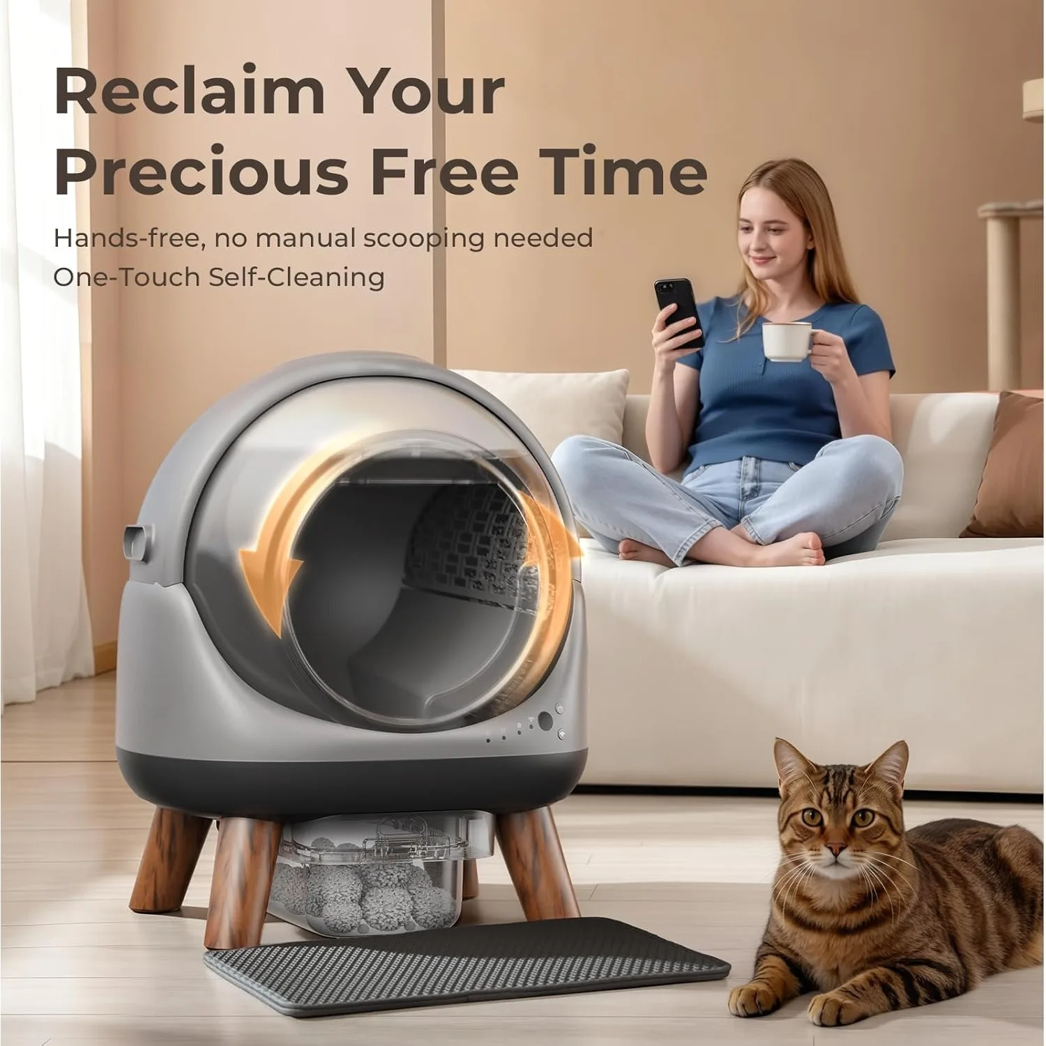 App Control Self-Cleaning Litter Box | Easy Disassembly for Medium Cats, Customized
App Control Self-Cleaning Litter Box | Easy Disassembly for Medium Cats, Customized