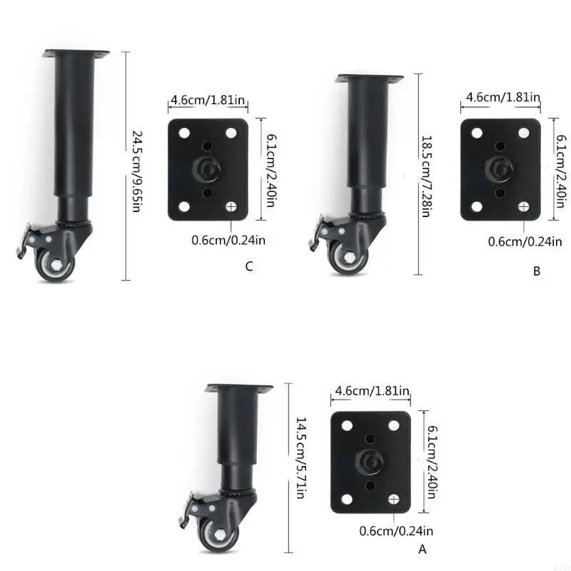 4Pcs Cabinet Table Support Leg Replacement Adjustable Metal Furniture Legs with Braked Swivels Casters Enduring 203F
4Pcs Cabinet Table Support Leg Replacement Adjustable Metal Furniture Legs with Braked Swivels Casters Enduring 203F