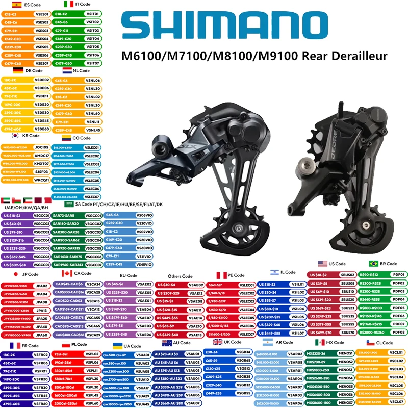 SHIMANO DEORE SLX XT RD XTR M6100 M7100 M7120 M8100 M8120 M9100 12S SGS Rear Derailleurs MTB Derailleurs 12-Speed Mountain Bike
SHIMANO DEORE SLX XT RD XTR M6100 M7100 M7120 M8100 M8120 M9100 12S SGS Rear Derailleurs MTB Derailleurs 12-Speed Mountain Bike