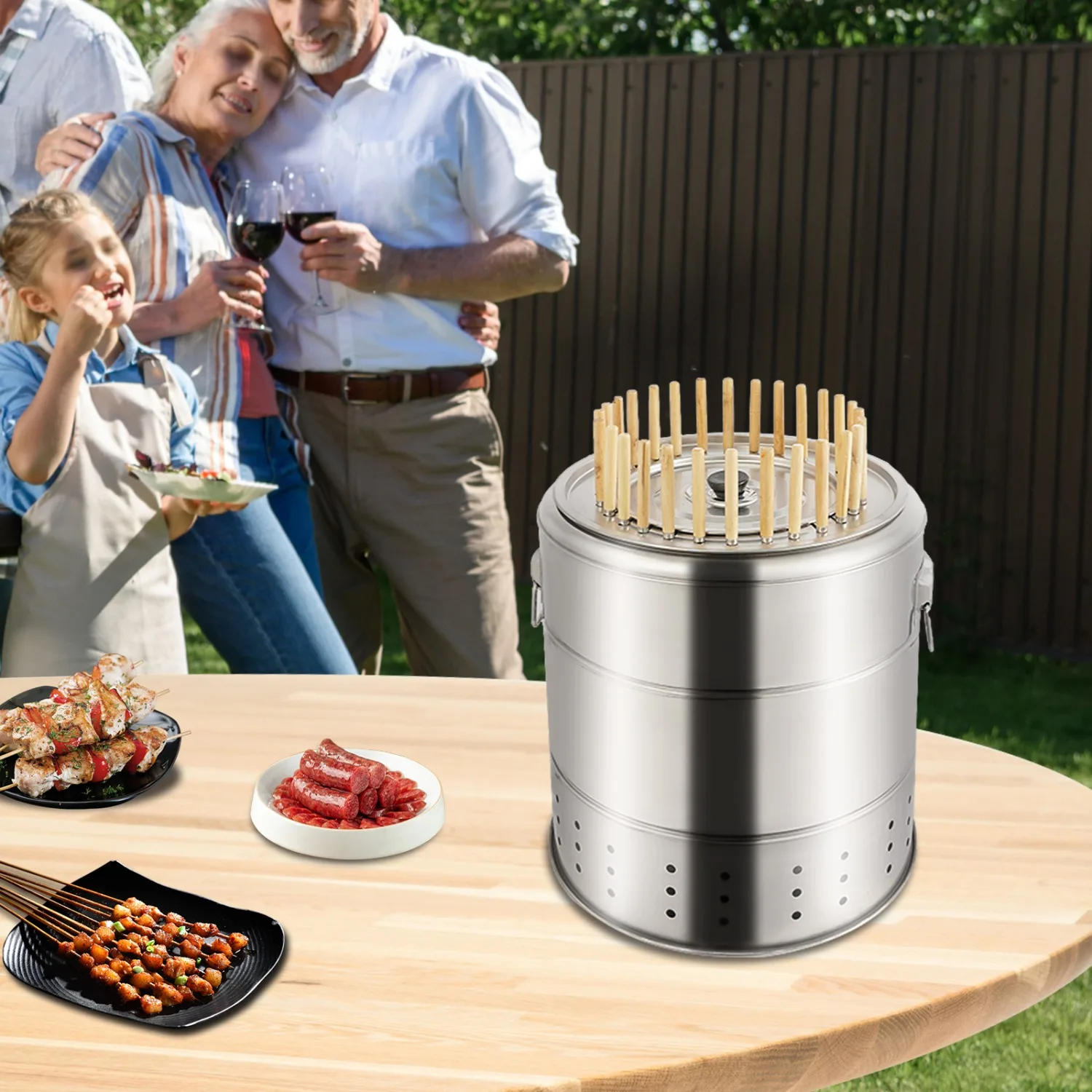 Charcoal Barbecue Grill - 28 Skewers Large Capacity BBQ Grill, 360° Even Heat Distribution, BBQ Charcoal Grill with Grilling Accessories, Outdoor Barbecue Grill for 6-10 Peoples
Charcoal Barbecue Grill - 28 Skewers Large Capacity BBQ Grill, 360° Even Heat Distribution, BBQ Charcoal Grill with Grilling Accessories, Outdoor Barbecue Grill for 6-10 Peoples