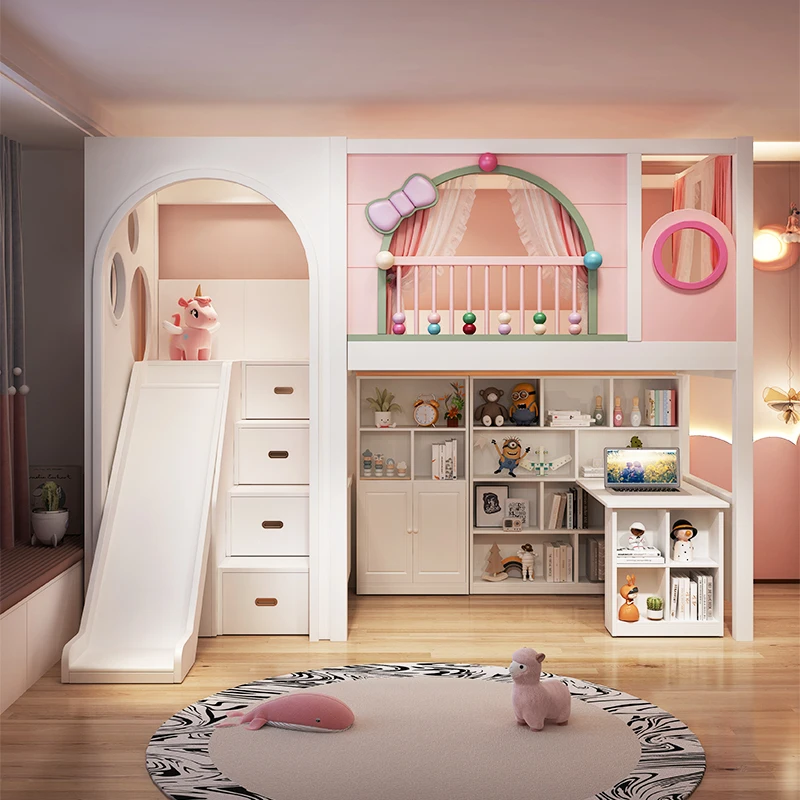 All solid wood bed and table combination bed, household children's bed bunk and bunk multi-functional with wardrobe desk
All solid wood bed and table combination bed, household children's bed bunk and bunk multi-functional with wardrobe desk