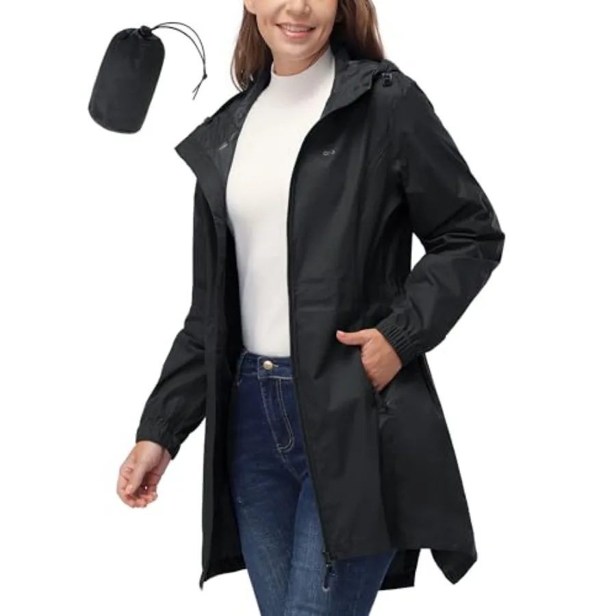 33, 000Feet Women's Waterproof Long Rain Coats Packable Rain Jacket with Hood Trench Coats Windbreaker
33, 000Feet Women's Waterproof Long Rain Coats Packable Rain Jacket with Hood Trench Coats Windbreaker