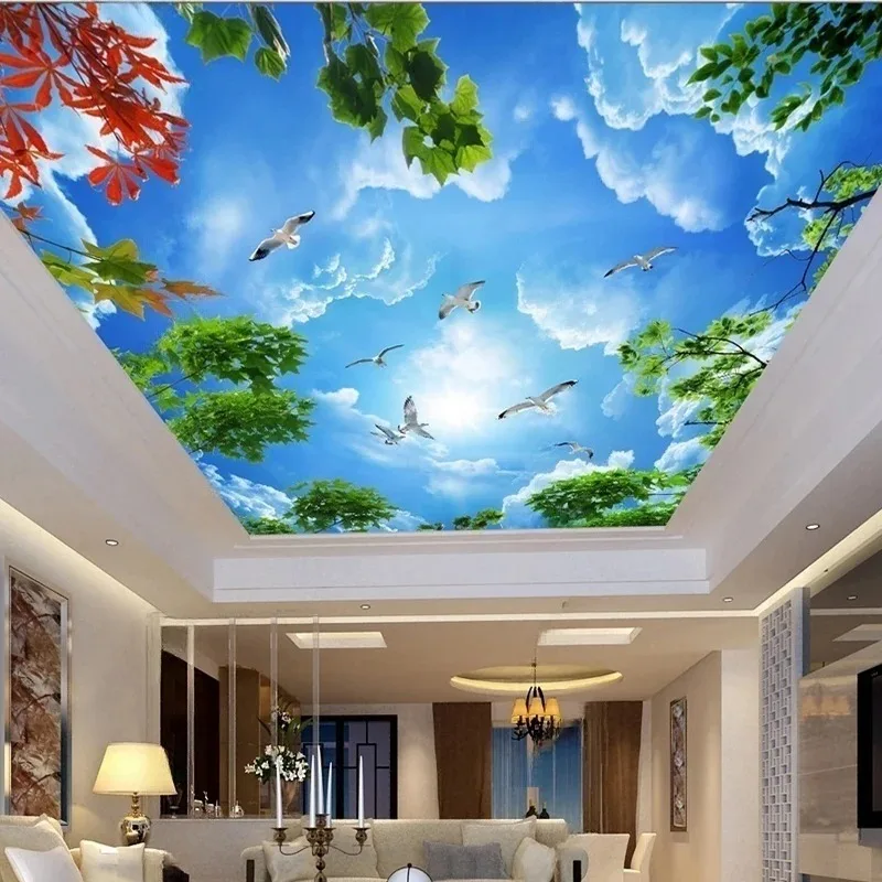 Custom Printed Wall Mural Decorative Wallpaper Blue Sky White Clouds Tree Branches Design for Living Room Ceiling Wall Decor
Custom Printed Wall Mural Decorative Wallpaper Blue Sky White Clouds Tree Branches Design for Living Room Ceiling Wall Decor