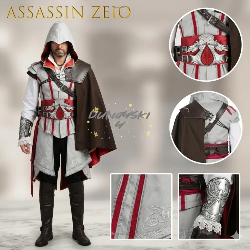 Creed Ezio Auditore Cosplay Costume Black White Full Set For Men Ready Stock Free Shipping Halloween Comic Con Role Play Sexy
Creed Ezio Auditore Cosplay Costume Black White Full Set For Men Ready Stock Free Shipping Halloween Comic Con Role Play Sexy