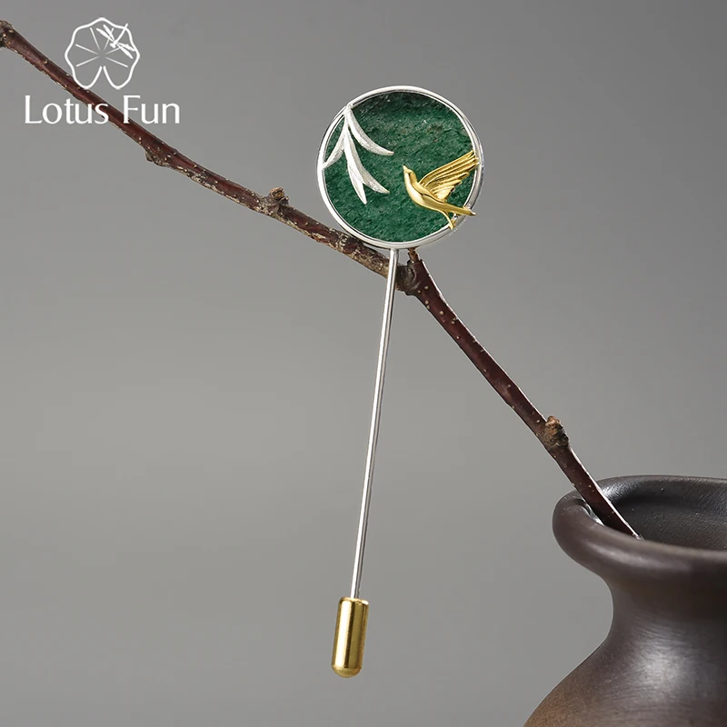 Lotus Fun Natural Aventurine Swallow and Willow in Spring Wind Brooches Pin for Women 925 Sterling Silver High Quality Jewelry
Lotus Fun Natural Aventurine Swallow and Willow in Spring Wind Brooches Pin for Women 925 Sterling Silver High Quality Jewelry