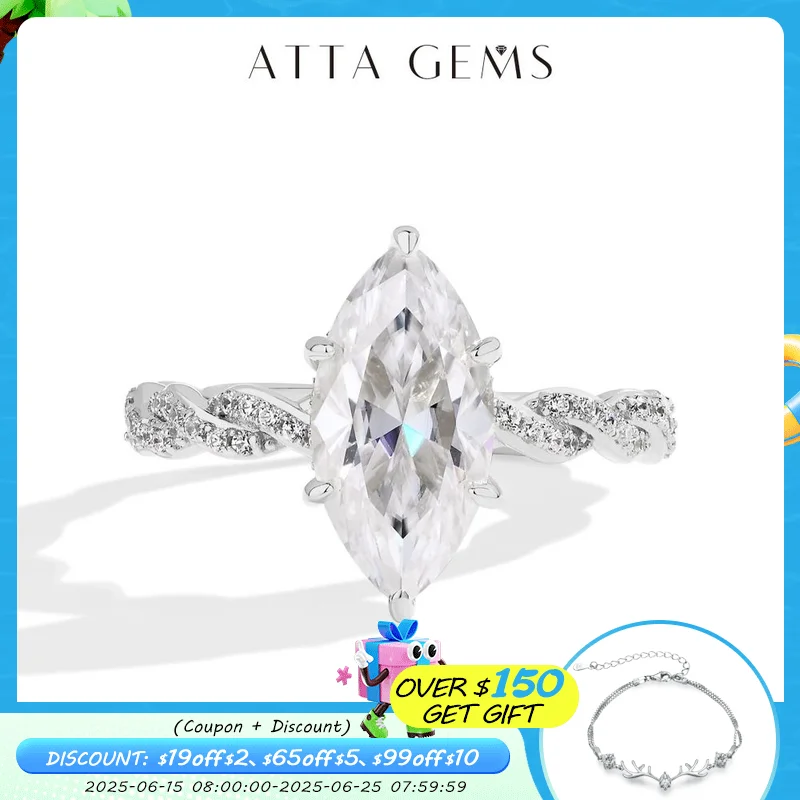 ATTAGEMS 3.0CT Marquise Cut Moissanite Engagement Rings For Women 14*7mm Lab Diamond S925 Sterling Silver Wedding Party Jewelry
ATTAGEMS 3.0CT Marquise Cut Moissanite Engagement Rings For Women 14*7mm Lab Diamond S925 Sterling Silver Wedding Party Jewelry
