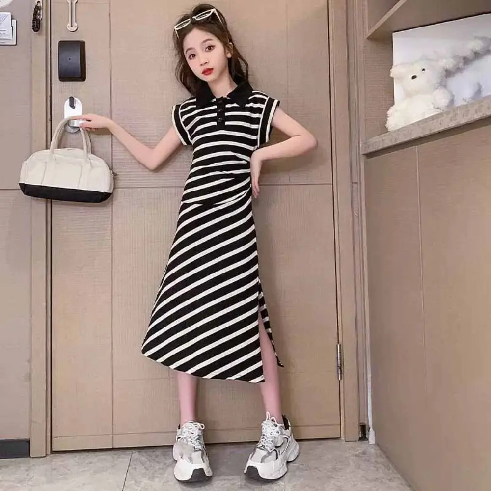 Fashion Princess Children Stripe Long Dress Skirt Teenagers Summer Dresses Party Short Sleeve Girls Stripe Dress Holiday
Fashion Princess Children Stripe Long Dress Skirt Teenagers Summer Dresses Party Short Sleeve Girls Stripe Dress Holiday