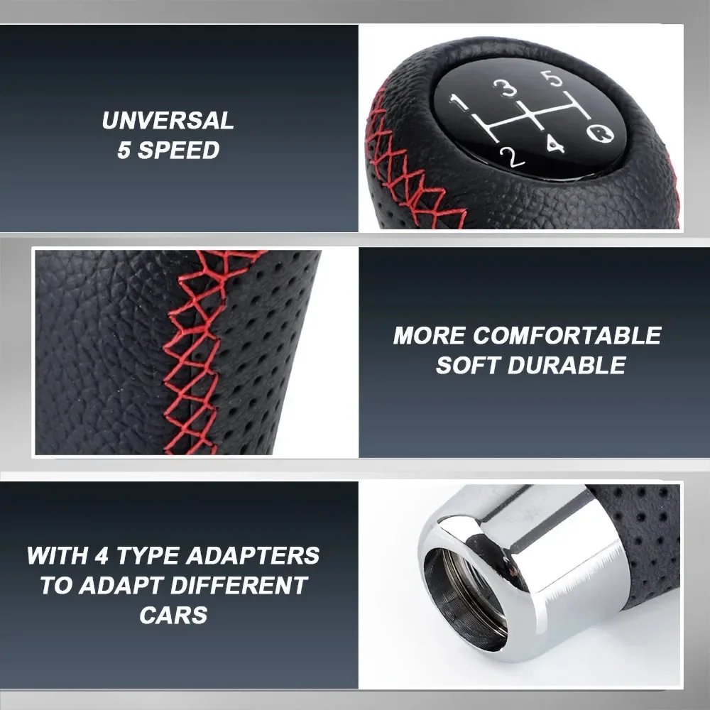 5 Speed Manual Leather Red Stitch Gear Shift Knob Universal Car Gear Stick Shift Knob Lever Manual Transmission M8 M10 M11 M12
5 Speed Manual Leather Red Stitch Gear Shift Knob Universal Car Gear Stick Shift Knob Lever Manual Transmission M8 M10 M11 M12