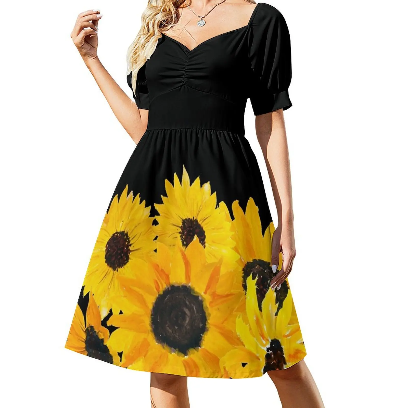 Painted sunflower bouquet Short Sleeved Dress dress women elegant luxury prom clothes Dress
Painted sunflower bouquet Short Sleeved Dress dress women elegant luxury prom clothes Dress