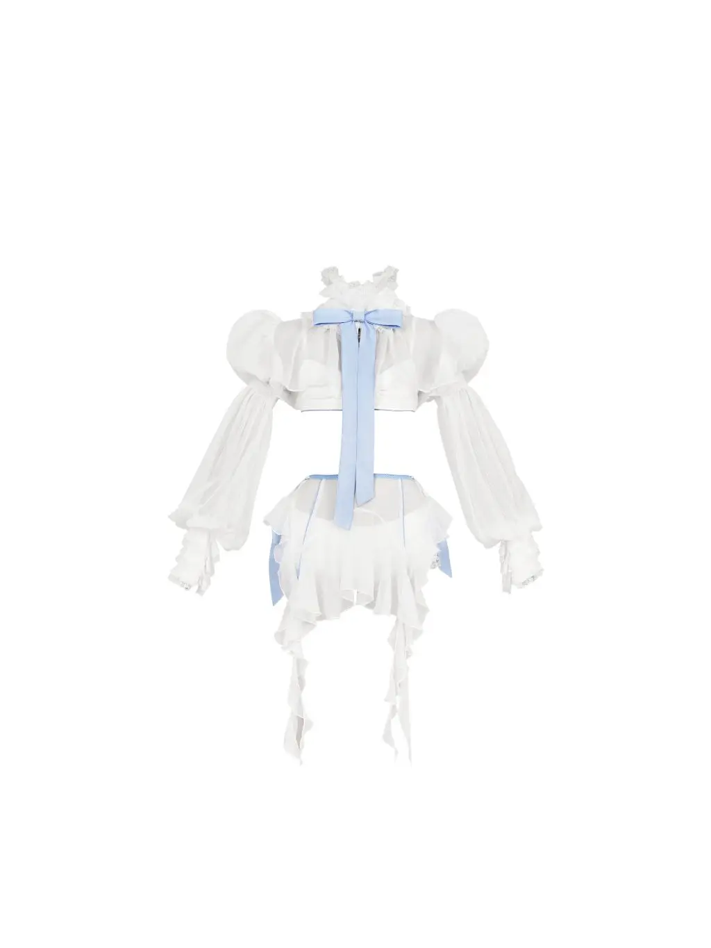 Lsoul White Lace Splice Crop Top Tassel Asymmetrical Skirt Knot Decoration Women's Set Original Design Cotton Blend
Lsoul White Lace Splice Crop Top Tassel Asymmetrical Skirt Knot Decoration Women's Set Original Design Cotton Blend