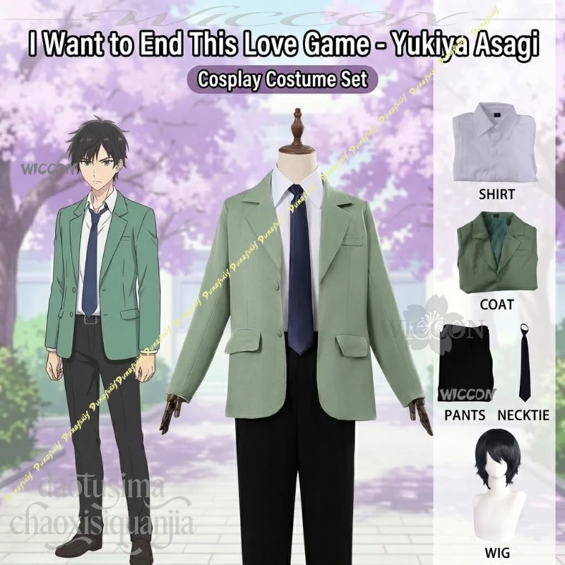 Anime I Want To End This Love Game Cosplay Yukiya Asagi Costume DK Japanese School Uniform Pants Green Coat Tie Halloween Party
Anime I Want To End This Love Game Cosplay Yukiya Asagi Costume DK Japanese School Uniform Pants Green Coat Tie Halloween Party