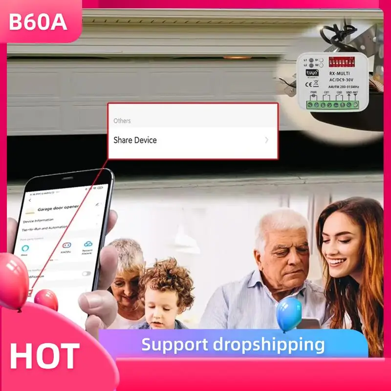 B60A 280-915 МГц Универсальный RX Multi Tuya WIFI Приемник дистанционного управления для гаражных ворот Мгновенный AC DC 9-30 В Модуль переключателя Реле
B60A 280-915 МГц Универсальный RX Multi Tuya WIFI Приемник дистанционного управления для гаражных ворот Мгновенный AC DC 9-30 В Модуль переключателя Реле
