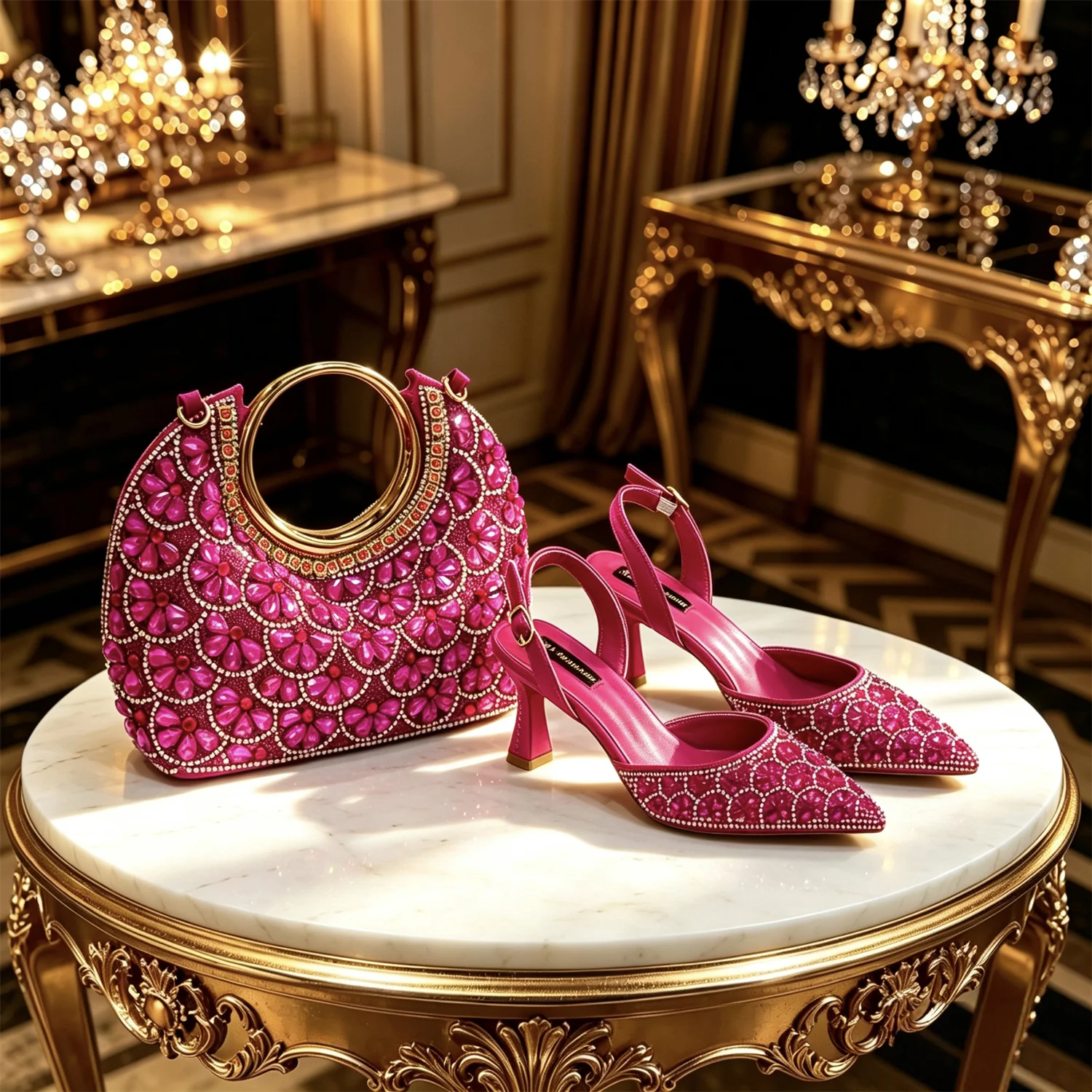 2026 INS Italian Design Elegant Fuchsia Rhinestone Pointed Toe High Heels with Matching Handbag Set - Perfect for Weddings
2026 INS Italian Design Elegant Fuchsia Rhinestone Pointed Toe High Heels with Matching Handbag Set - Perfect for Weddings