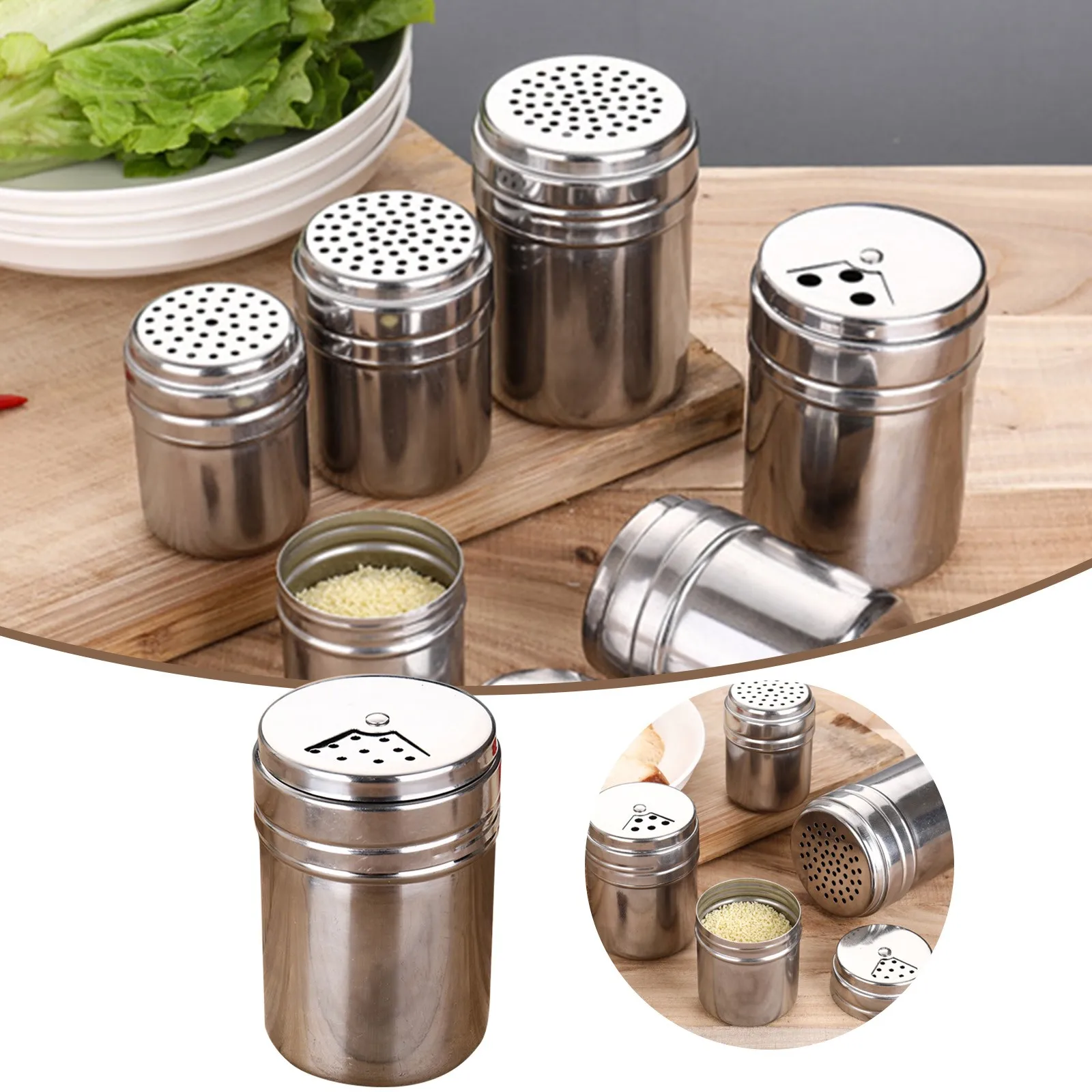 Stainless Steel Shaker And Pepper Shakers Dredge /Sugar/ /Pepper Shaker With Adjustable Pour Holes Mini Glass Bottle
Stainless Steel Shaker And Pepper Shakers Dredge /Sugar/ /Pepper Shaker With Adjustable Pour Holes Mini Glass Bottle