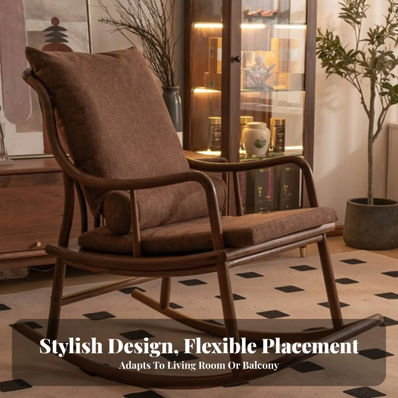Single-Person Wooden Rocking Chair Sturdy Wood Construction Rocking Seat Wide Armrests Easy Assembly for Adults, Seniors
Single-Person Wooden Rocking Chair Sturdy Wood Construction Rocking Seat Wide Armrests Easy Assembly for Adults, Seniors