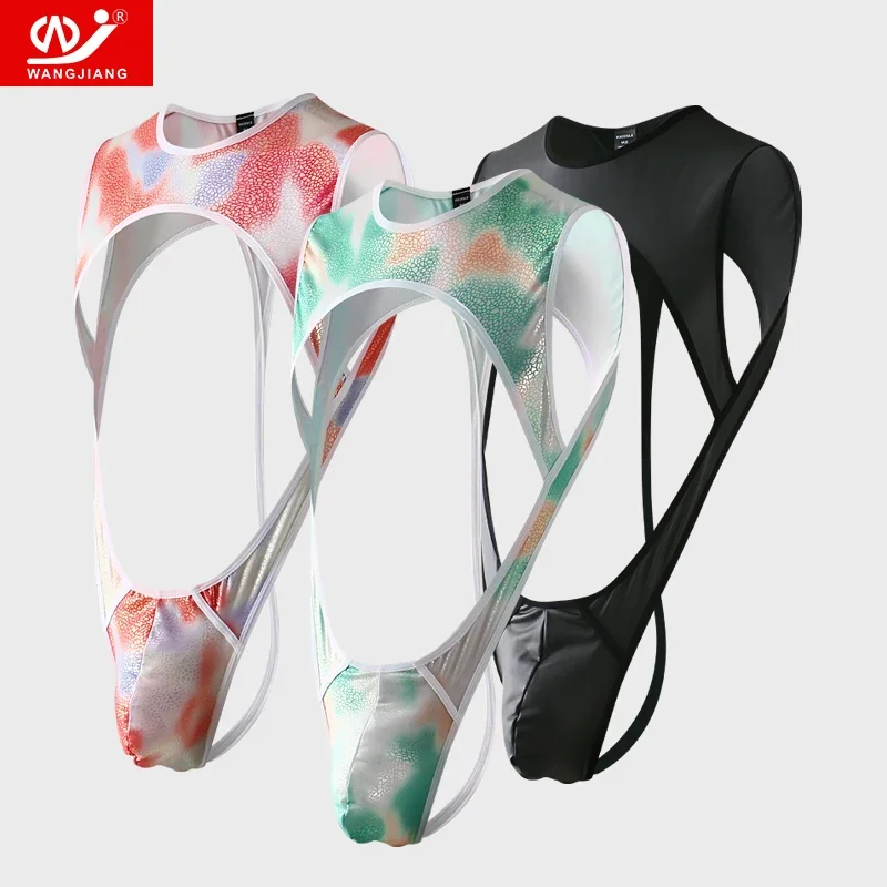 Men's Thin Polyester Bodysuit Sleeveless Stretchy Thong Wetlook Underwear Comfortable Fit Nightgown for Men
Men's Thin Polyester Bodysuit Sleeveless Stretchy Thong Wetlook Underwear Comfortable Fit Nightgown for Men