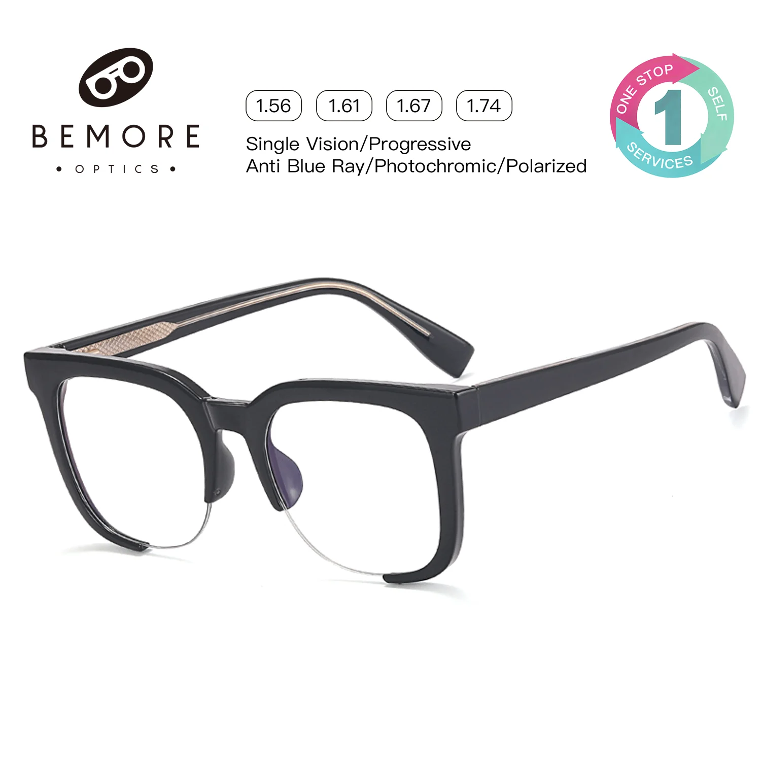 BEMORE Square Anti-Blue Light Reading Eyeglasses Women Optical Lenses with Recipe Customizable Prescription
BEMORE Square Anti-Blue Light Reading Eyeglasses Women Optical Lenses with Recipe Customizable Prescription