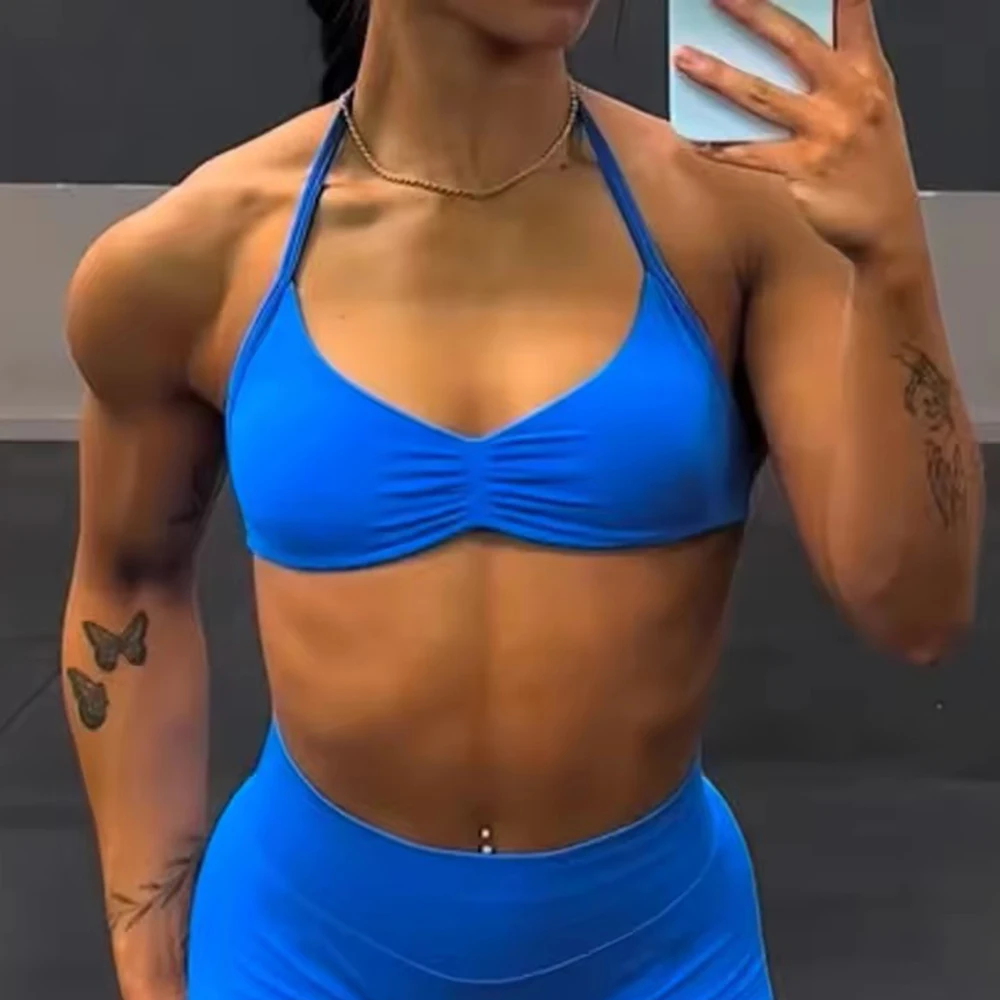 Impact Sports Bra Women Strappy Backless Sports Top With Removable Cups Workout Clothing Gym Crop Top Seamless Halter Yoga Bra
Impact Sports Bra Women Strappy Backless Sports Top With Removable Cups Workout Clothing Gym Crop Top Seamless Halter Yoga Bra