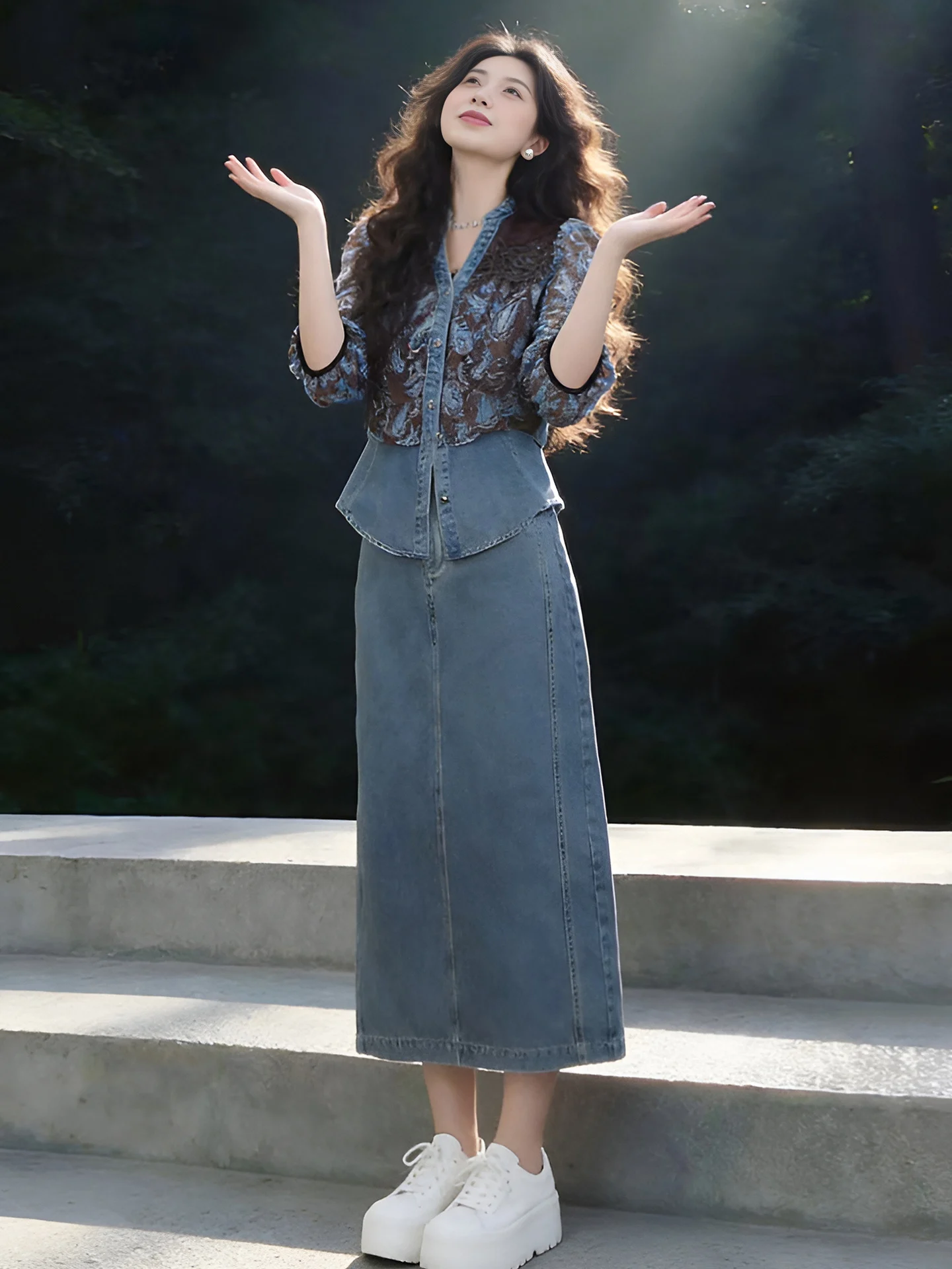 Slim Fit Denim Jacket And High Waist Skirt Set Elegant Ladylike Style Summer Fashion Two Piece Suit for Women Casual Wear
Slim Fit Denim Jacket And High Waist Skirt Set Elegant Ladylike Style Summer Fashion Two Piece Suit for Women Casual Wear