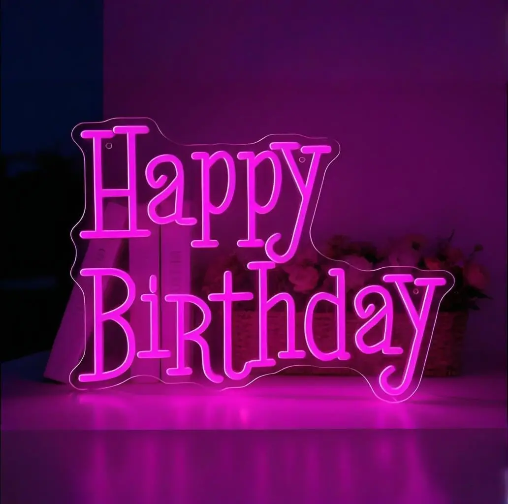 Happy Birthday Neon Sign USB Powered Led Neon Light for Wedding Garage Bar Party Bedroom Decoration Gift Art Wall Light
Happy Birthday Neon Sign USB Powered Led Neon Light for Wedding Garage Bar Party Bedroom Decoration Gift Art Wall Light