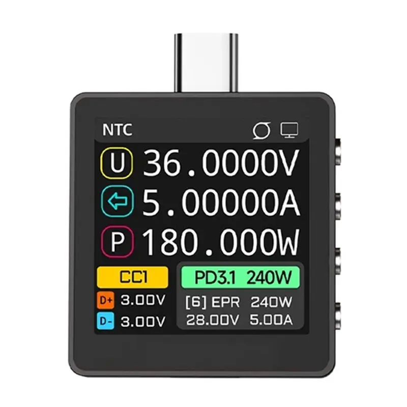 【TODAY-BUY】Измеритель напряжения и тока K2, USB-тестер, детектор протокола быстрой зарядки PD 3.1, 28VEPR, цветной экран, 140 Вт, для мобильных телефонов
【TODAY-BUY】Измеритель напряжения и тока K2, USB-тестер, детектор протокола быстрой зарядки PD 3.1, 28VEPR, цветной экран, 140 Вт, для мобильных телефонов