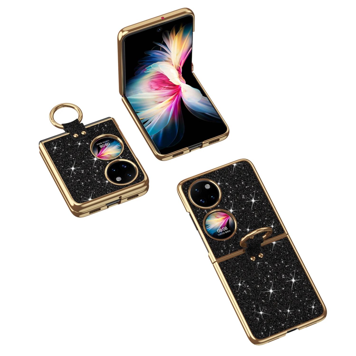 Luxury Electroplated Bling Glitter Metal Ring Case for Huawei P50 Pocket S Shockproof Sparkle Finger Ring Protective Case
Luxury Electroplated Bling Glitter Metal Ring Case for Huawei P50 Pocket S Shockproof Sparkle Finger Ring Protective Case
