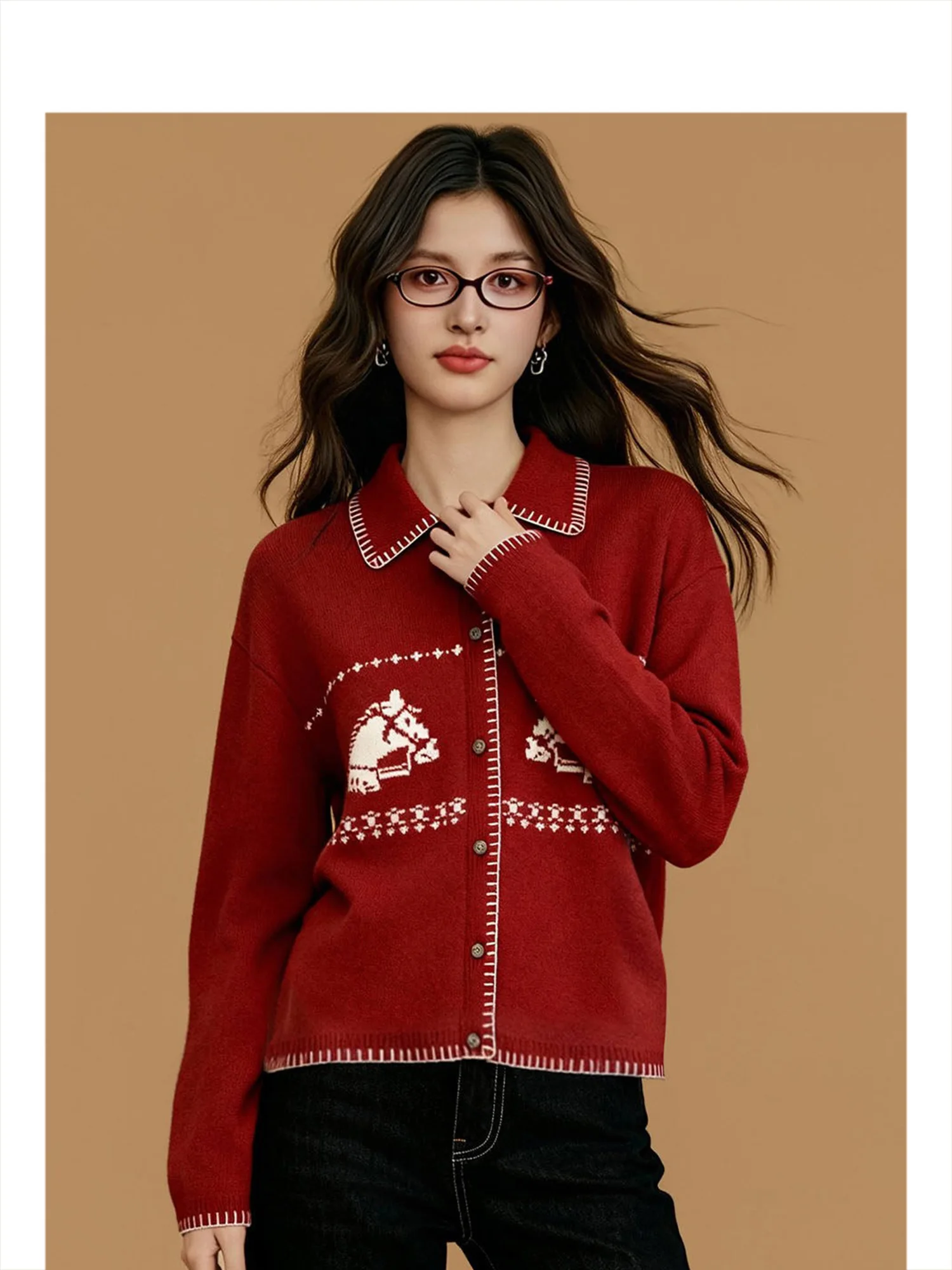 Forever 2, Cisas Sle, красный год, вязаный свитер, кардиган, женская модная зимняя верхняя одежда знабры
Forever 2, Cisas Sle, красный год, вязаный свитер, кардиган, женская модная зимняя верхняя одежда знабры