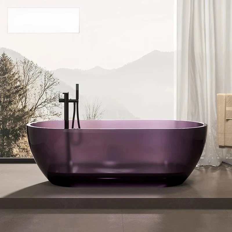 Oval transparent bathtub hotel B & B villa independent integrated colored resin crystal double bathtub
Oval transparent bathtub hotel B & B villa independent integrated colored resin crystal double bathtub