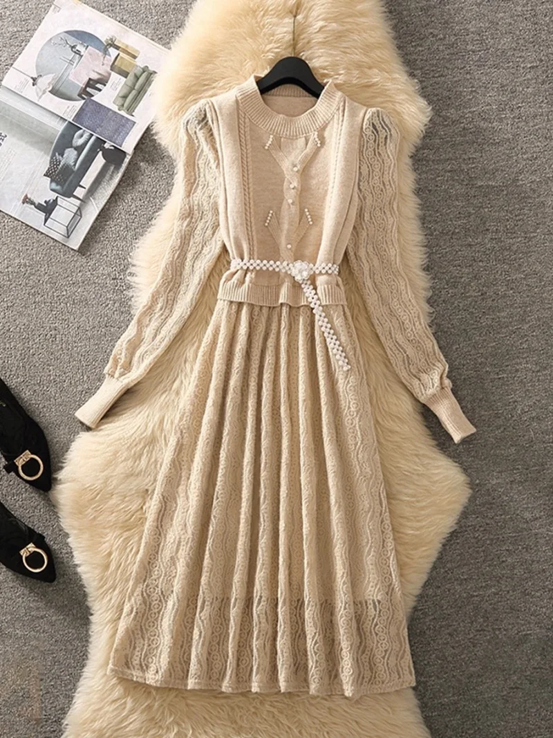 Early Spring Autumn Knitted Long Sleeve Autumn Dress Women 2025 New Style Fashion Beautiful Elegant Dress Base Clothing w1817
Early Spring Autumn Knitted Long Sleeve Autumn Dress Women 2025 New Style Fashion Beautiful Elegant Dress Base Clothing w1817
