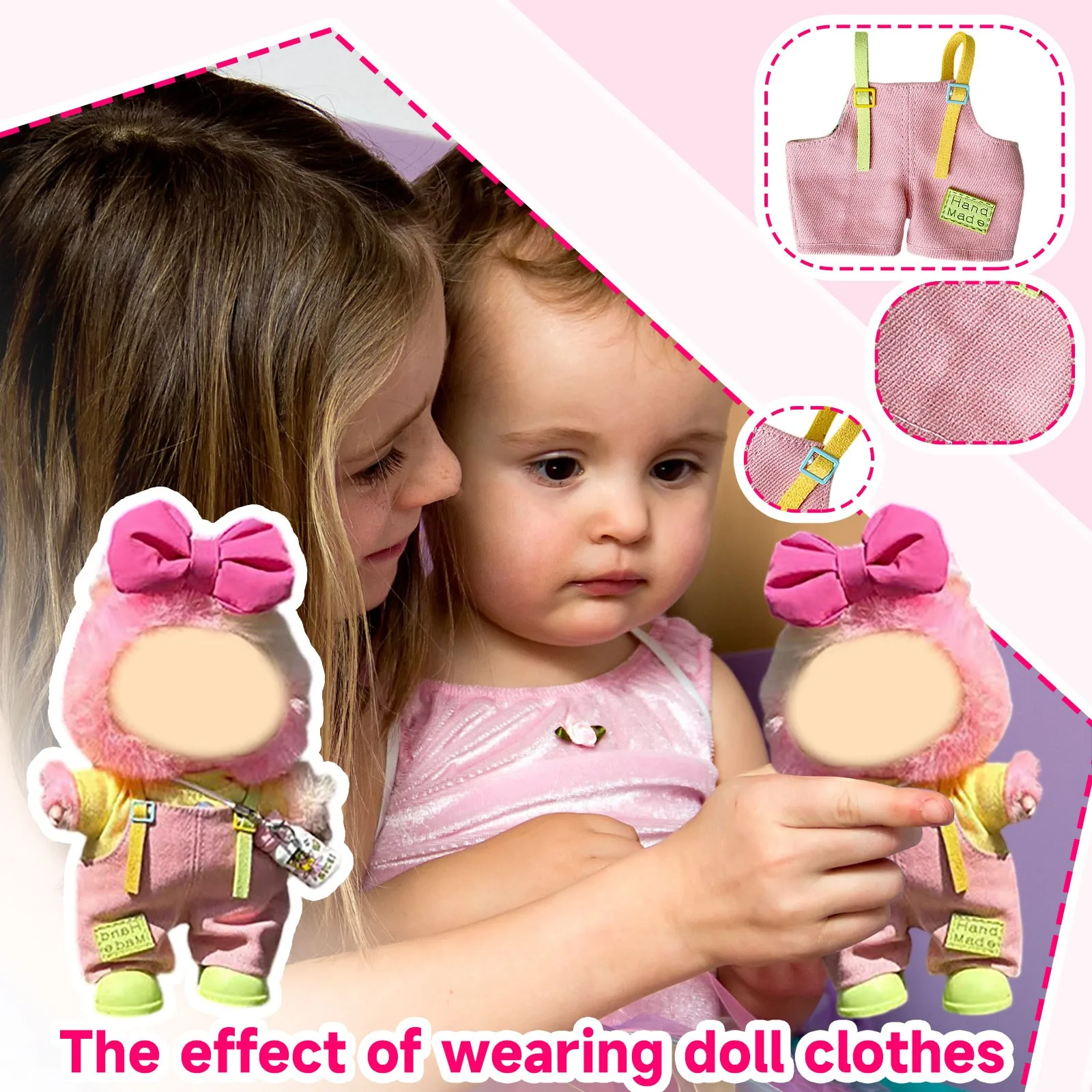 Doll Clothes For Labubu I Ii Iii Cute Bow Jumpsuit Doll Outfits Mini Plush Cotton Idol Doll Clothing Sitting Party Accessories
Doll Clothes For Labubu I Ii Iii Cute Bow Jumpsuit Doll Outfits Mini Plush Cotton Idol Doll Clothing Sitting Party Accessories