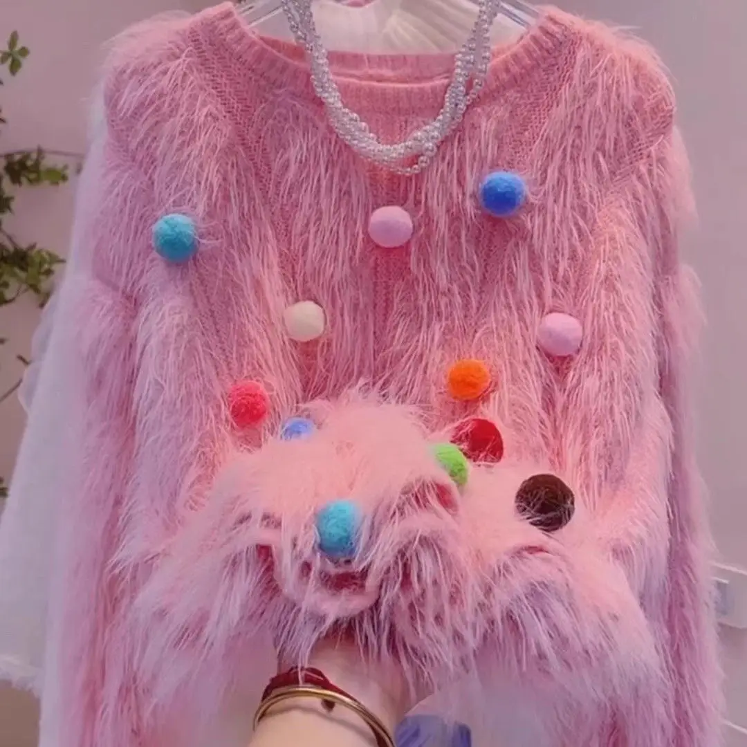 Spring and Autumn New Gentle Style Long Sleeve Soft Glutinous Knitted Top Loose Flower Mink Fleece Sweater for Women
Spring and Autumn New Gentle Style Long Sleeve Soft Glutinous Knitted Top Loose Flower Mink Fleece Sweater for Women