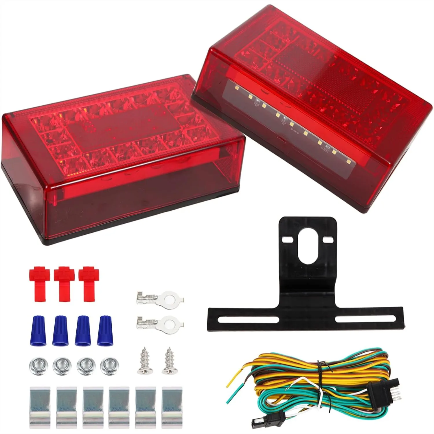 6 Inch LED Trailer Lights Kit with 25ft Wiring Harness, Submersible Rectangle Stop Turn Tail Light for Boat Trailer, 12V
6 Inch LED Trailer Lights Kit with 25ft Wiring Harness, Submersible Rectangle Stop Turn Tail Light for Boat Trailer, 12V