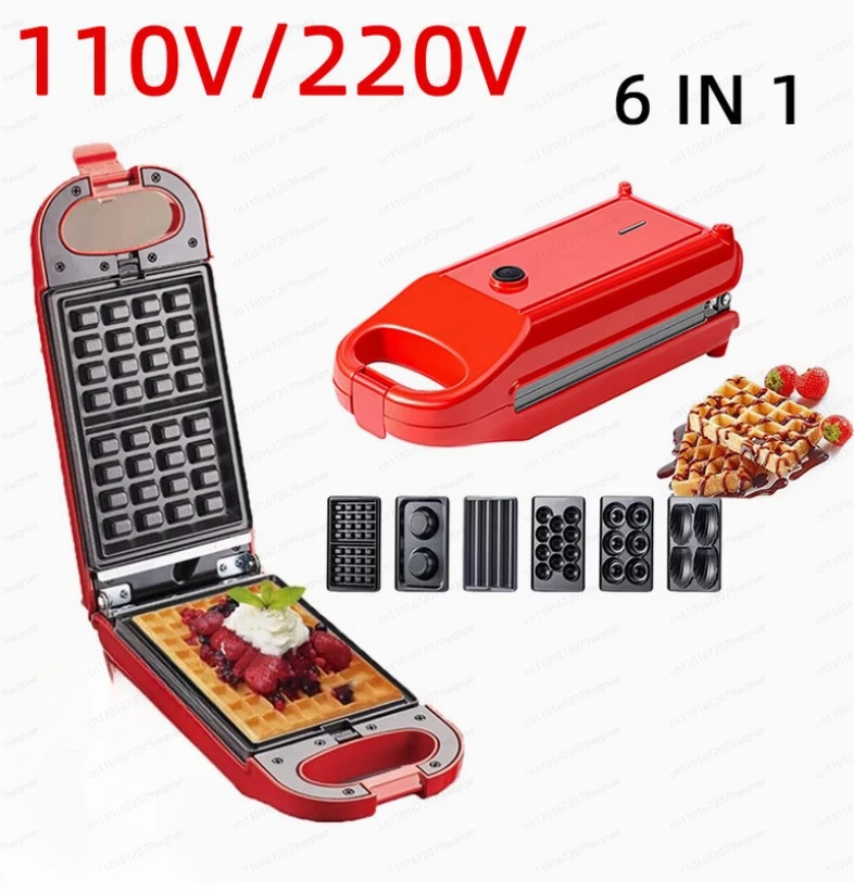 110V US Standard 6 in 1 Donut Machine Waffle Machine Sandwich Machine Fritters Machine, Household Egg Tart Cake Breakfast
110V US Standard 6 in 1 Donut Machine Waffle Machine Sandwich Machine Fritters Machine, Household Egg Tart Cake Breakfast