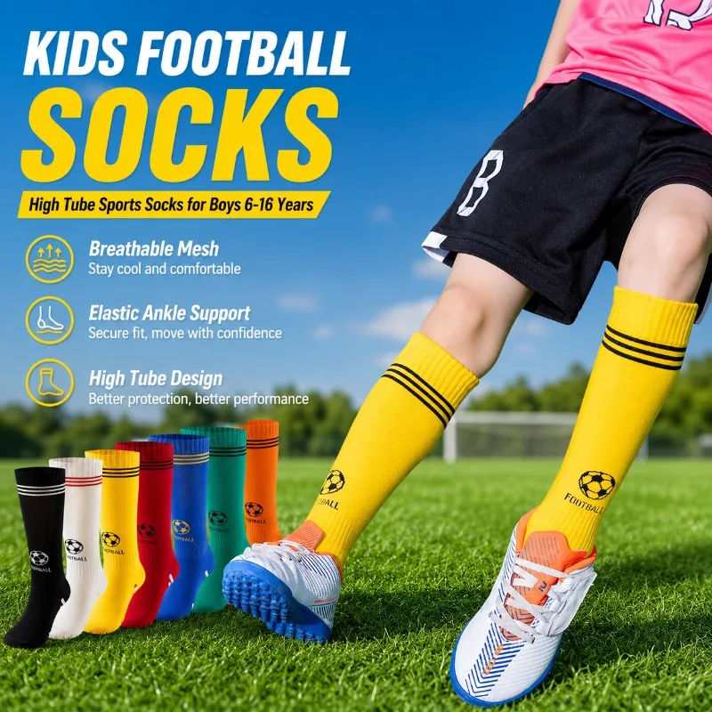 Professional Kids Football Socks Boys Long Tube Anti Slip Stockings Durable Athletic Hosiery Suitable for Teenagers Practical
Professional Kids Football Socks Boys Long Tube Anti Slip Stockings Durable Athletic Hosiery Suitable for Teenagers Practical