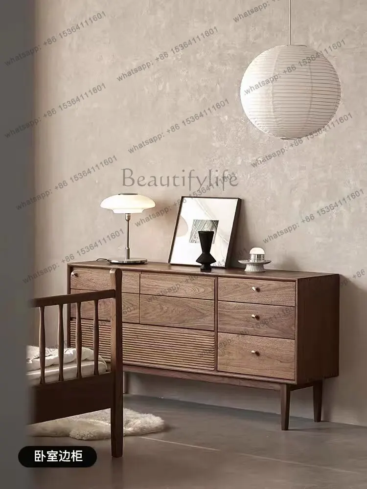 Nordic all-solid wood chest cabinet North American black walnut furniture Japanese-style low cabinet
Nordic all-solid wood chest cabinet North American black walnut furniture Japanese-style low cabinet