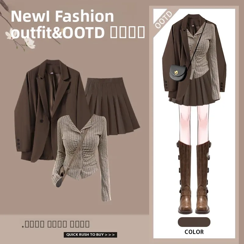 Ранняя весна, антивозрастной корейский женский повседневный костюм Jaet irt с плиссированной юбкой с высокой талией, модный комплект из двух предметов
Ранняя весна, антивозрастной корейский женский повседневный костюм Jaet irt с плиссированной юбкой с высокой талией, модный комплект из двух предметов