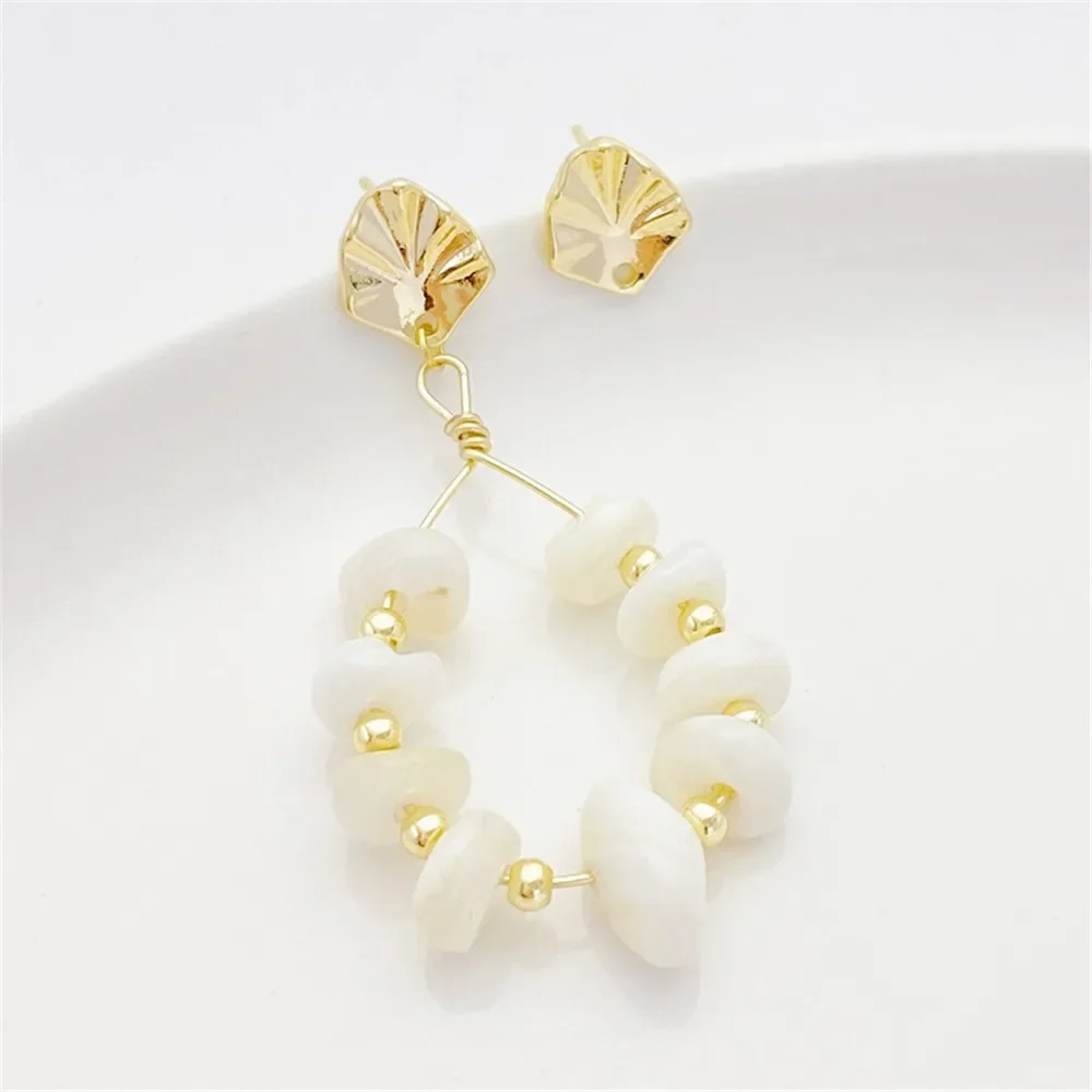 14K Gold-Color Pleated Leaf Hanging Hole Earrings 925 Silver Needle Handmade DIY Earrings Earrings Ear Material Accessories
14K Gold-Color Pleated Leaf Hanging Hole Earrings 925 Silver Needle Handmade DIY Earrings Earrings Ear Material Accessories